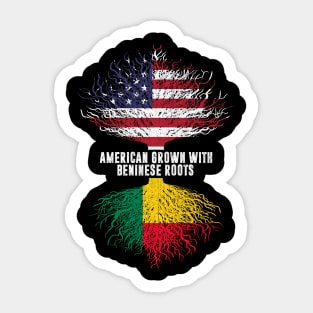 American Grown with Beninese Roots USA Flag Sticker